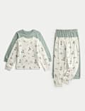 2pk Pure Cotton Woodland Pyjama Sets (1-8 Yrs)
