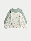 2pk Pure Cotton Woodland Pyjama Sets (1-8 Yrs)