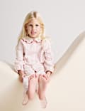 Pure Cotton Frill Collar Checked Pyjama Set (1-8 Yrs)