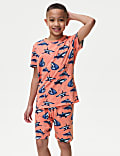 Pure Cotton Shark Print Pyjamas (7-14 Yrs)