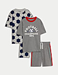 2pk Cotton Rich Football Pyjama Sets (6-16 Yrs)