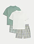 2pk Pure Cotton Checked Pyjama Sets (6-16 Yrs)