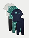 3pk Pure Cotton Surf Print Pyjama Sets (6-16 Yrs)