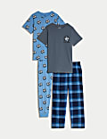 2pk Pure Cotton Football Pyjama Sets (1-16 Yrs)