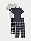 2pk Pure Cotton Checked Pyjama Sets (6-16 Yrs)