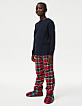 Cosy Waffle Checked Pyjamas (1-16 Yrs)