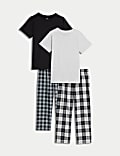 2pk Pure Cotton Checked Pyjama Sets (3-16 Yrs)