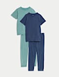 2pk Pure Cotton Long Pyjama Sets (6-16 Yrs)