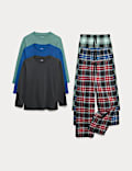 3pk Pure Cotton Checked Pyjama Sets (6-16 Yrs)