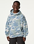 Sweat en coton à capuche et motif camouflage (du 6 au 16 ans)