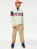 Sweat en coton à col zippé et motif de style graphique (du 6 au 16 ans)