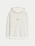 Cotton Rich Striped Graphic Hoodie (6-16 Yrs)
