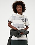 Pure Cotton Slogan Rugby Shirt (6-16 Yrs)