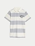 Pure Cotton Slogan Rugby Shirt (6-16 Yrs)