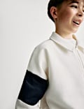 Cotton Rich Quarter Zip Sweatshirt (6-16 Yrs)