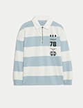Pure Cotton Striped Rugby Shirt (6-16 Yrs)