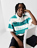 Pure Cotton Striped Rugby Shirt (6-16 Yrs)
