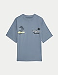 Pure Cotton Motor Sports Graphic T-Shirt (6-16 Yrs)