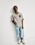 Pure Cotton Striped Baseball T-Shirt (6-16 Yrs)