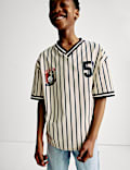 Pure Cotton Striped Baseball T-Shirt (6-16 Yrs)