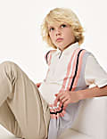 Pure Cotton Striped Polo Shirt (6-16 Yrs)