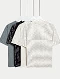 4pk Pure Cotton Striped T-Shirts (6-16 Yrs)