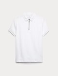 Pure Cotton Quarter Zip Polo Top (6-16 Yrs)