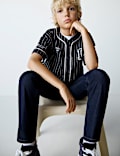 Pure Cotton Striped Baseball Shirt (6-16 Yrs)