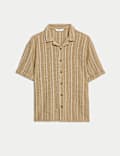Pure Cotton Textured Striped Shirt (6-16 Yrs)