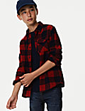 2pc Pure Cotton Checked Shirt and T-Shirt (6-16 Yrs)