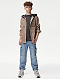 2pc Cotton Rich Hooded Shacket & T-Shirt (6-16 Yrs)