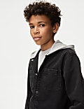 Denim Hooded Shacket (6-16 Yrs)