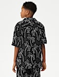 Pure Cotton Textured Palm Tree Shirt (2-16 Yrs)