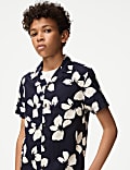 Mini Me&nbsp;– Chemise en lin à motif fleuri (du 6 au 16&nbsp;ans)