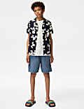 Linen Rich Floral Mini Me Shirt (6-16 Yrs)