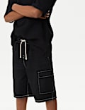 Short en jean à couture contrastée (6&nbsp;au 16&nbsp;ans)