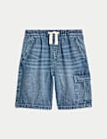 Short 100 % coton denim à taille élastique (du 6 au 16 ans)