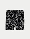 Pure Cotton Textured Palm Tree Shorts (2-16 Yrs)