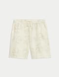 Short 100&nbsp;% coton texturé à motif palmier (du 2&nbsp;au 16&nbsp;ans)