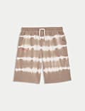 Short 100&nbsp;% coton à motif teinté au noeud (du 6 au 16&nbsp;ans)