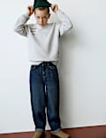 Pure Cotton Barrel Leg Jeans (6-16 Yrs)