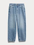 Pure Cotton Barrel Leg Jeans (6-16 Yrs)