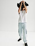 Pure Cotton Cargo Jeans (6-16 Yrs)