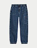 Jeans denim de algodón con cordón ajustable (6-16 años)