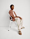 Linen Rich Striped Trousers (6-16 Yrs)