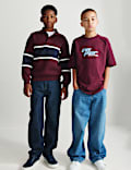 Cotton Rich Colour Block Rugby Sweatshirt (6-16 Yrs)