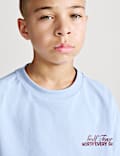 T-shirt van zuiver katoen met 'Golf Tour'-opschrift (6-16 jaar)