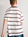 T-shirt 100 % coton &agrave; rayures (du 6 au 16 ans)