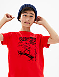 T-Shirt aus reiner Baumwolle mit Dinosauriermuster (6–16 J.)