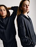 Einfarbiger Hoodie mit hohem Baumwollanteil (6–16 J.)